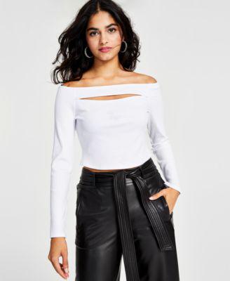 Women's Off-The-Shoulder Cropped Cutout Top by BAR III