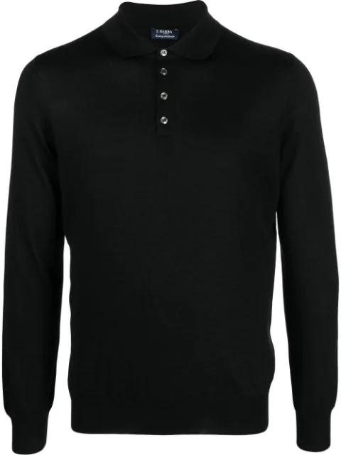 long-sleeved knit polo shirt by BARBA
