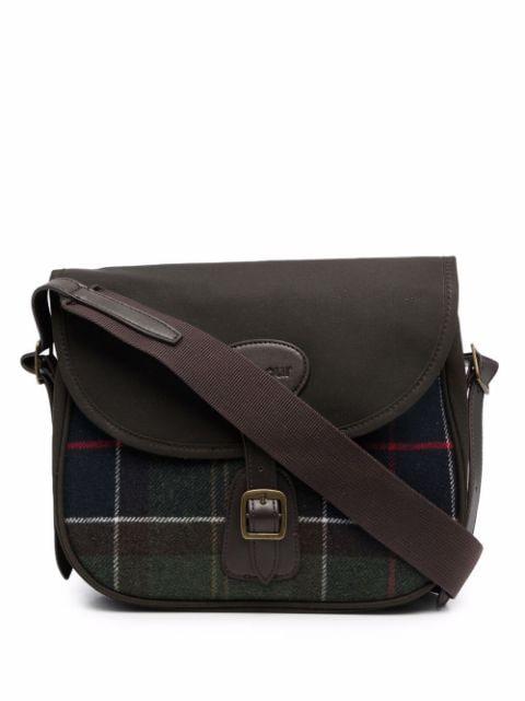 check-print satchel bag by BARBOUR
