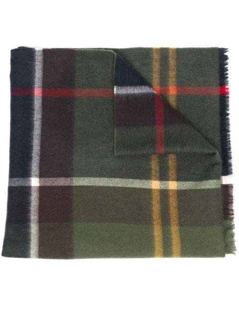 tartan-pattern wool scarf by BARBOUR