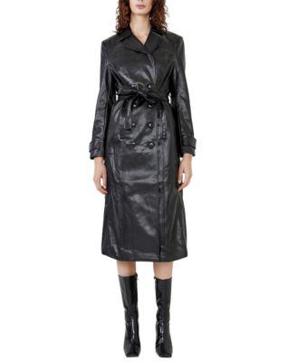 Women's Faux-Leather Trench Coat by BARDOT