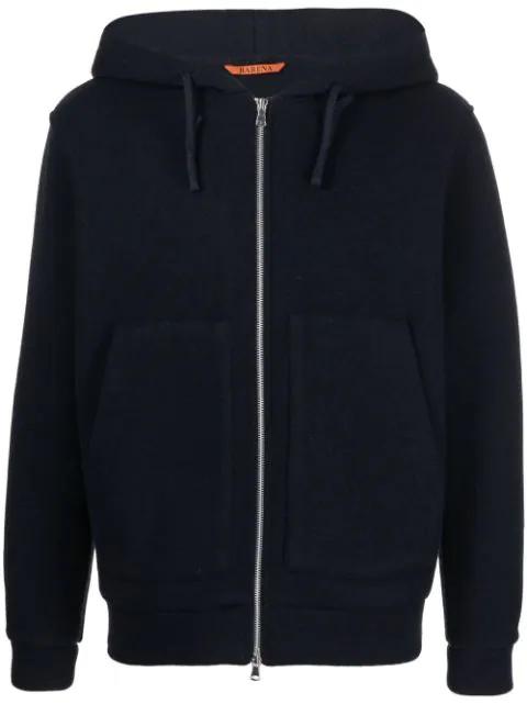 drawstring-hoodied zipped hoodie by BARENA