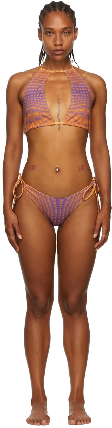 SSENSE Exclusive Orange & Purple Ambra Bikini by BARRAGAN