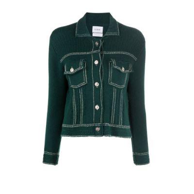 Green Trompe-L'oeil Knitted Jacket by BARRIE