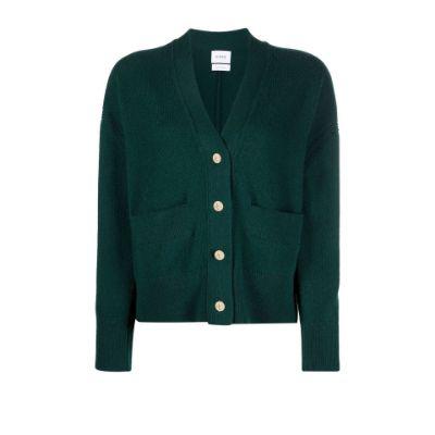 Green V-Neck Cashmere Cardigan by BARRIE