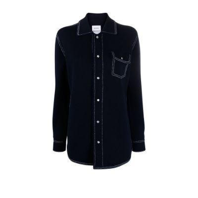 Navy Knitted Shirt by BARRIE