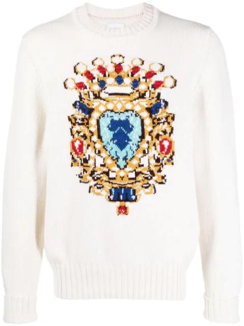 cashmere graphic-print jumper by BARRIE