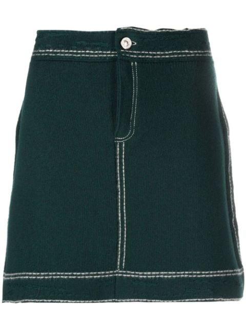 contrasting-stitch detail skirt by BARRIE
