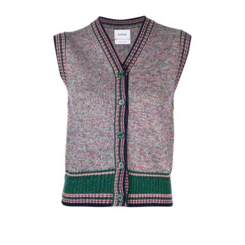 sleeveless marl cashmere cardigan by BARRIE