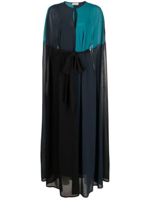 colour-block cape-style maxi dress by BARUNI