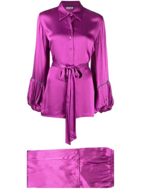 satin blouse & trousers set by BARUNI