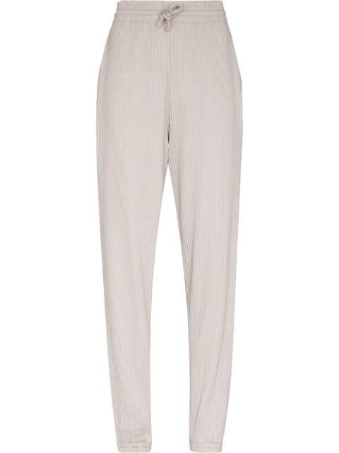 tie-fastening cropped track pants by BASERANGE
