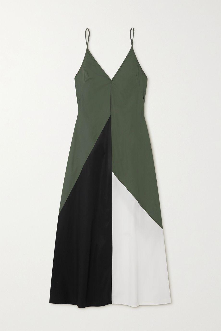 + NET SUSTAIN Paneled organic cotton-poplin maxi dress by BASSIKE