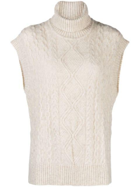 roll neck cable-knit top by BAUM UND PFERDGARTEN