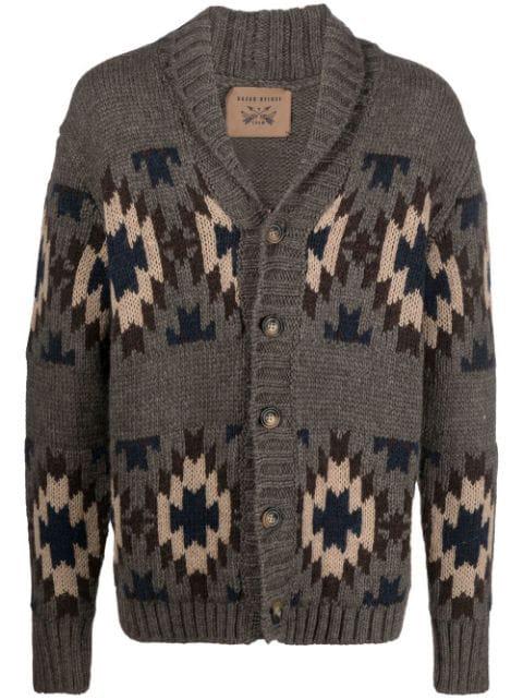 geometric-pattern knitted cardigan by BAZAR DELUXE