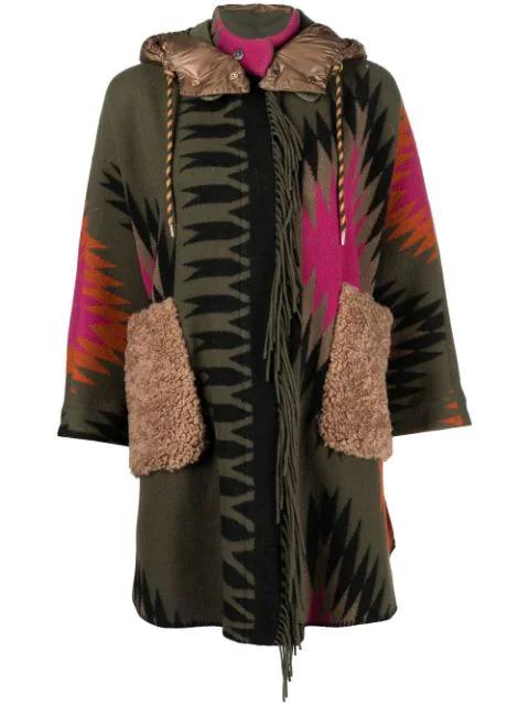 graphic-print wool-blend coat by BAZAR DELUXE