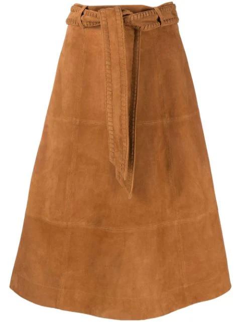 Mika leather midi skirt by BA&SH