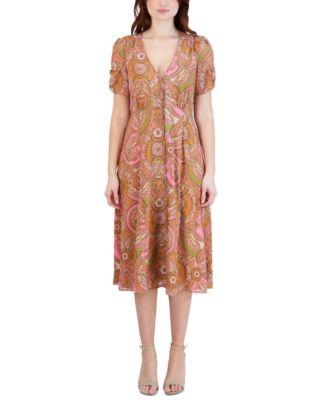 Women's Paisley-Print Button-Front Dress by BCBGENERATION