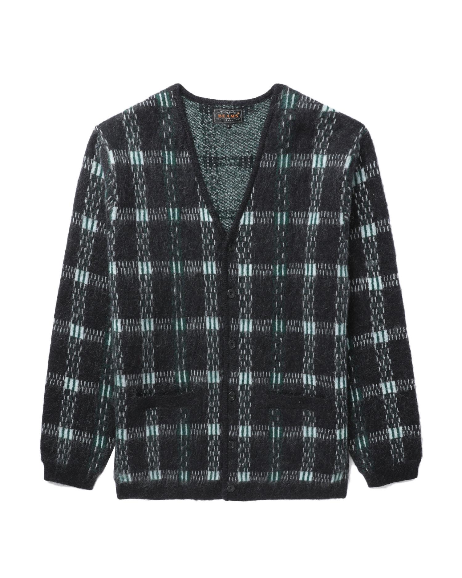 Check knit cardigan by BEAMS PLUS