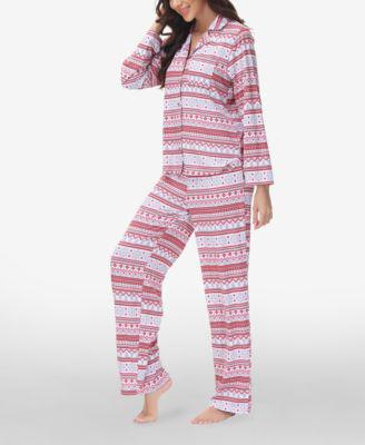Women's Printed Long Sleeve Notch-Collar Pajama Set, 2 Piece by BEAUTYREST