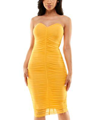 Women's Ruched Strapless Dress by BEBE