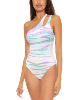 Iconic Asymmetric Ribbed Tie-Dye One-Piece Swimsuit by BECCA