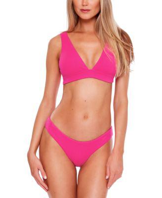 Pucker Up Textured Banded Over-The- Shoulder Bikini Top & Bottoms by BECCA