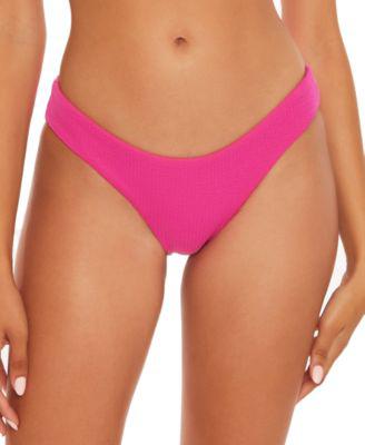 Pucker Up Textured Shirred-Back Hipster Bikini Bottoms by BECCA