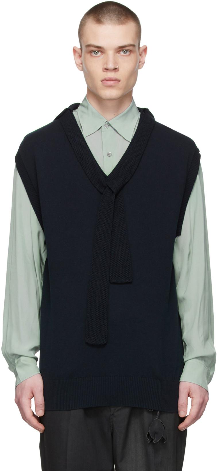 Navy Cotton Vest by BED J.W. FORD