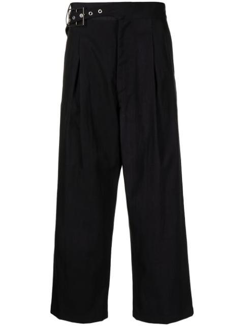 asymmetric tapered cropped trousers by BED J.W. FORD
