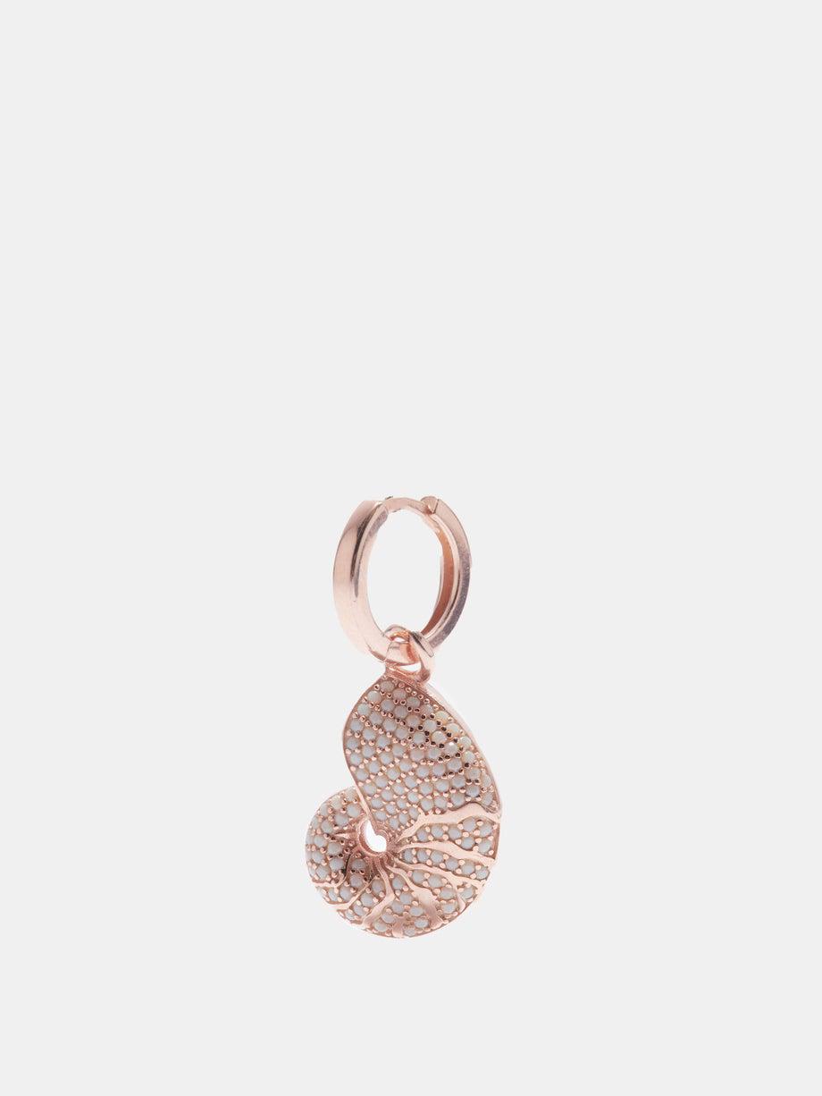 Nautilus 24kt rose-gold plated single hoop earring by BEGUM KHAN