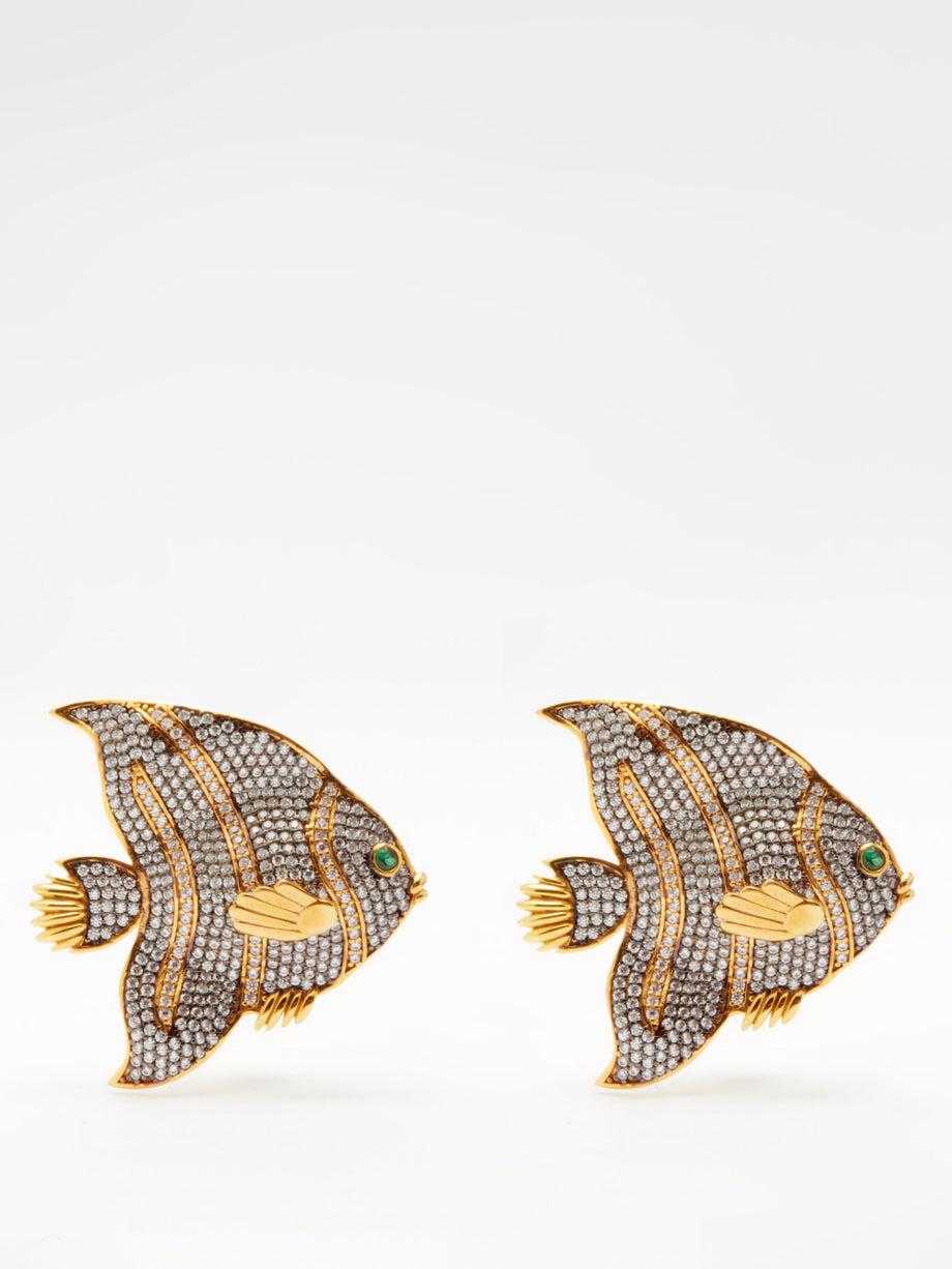 Nemo 24kt gold-plated clip earrings by BEGUM KHAN