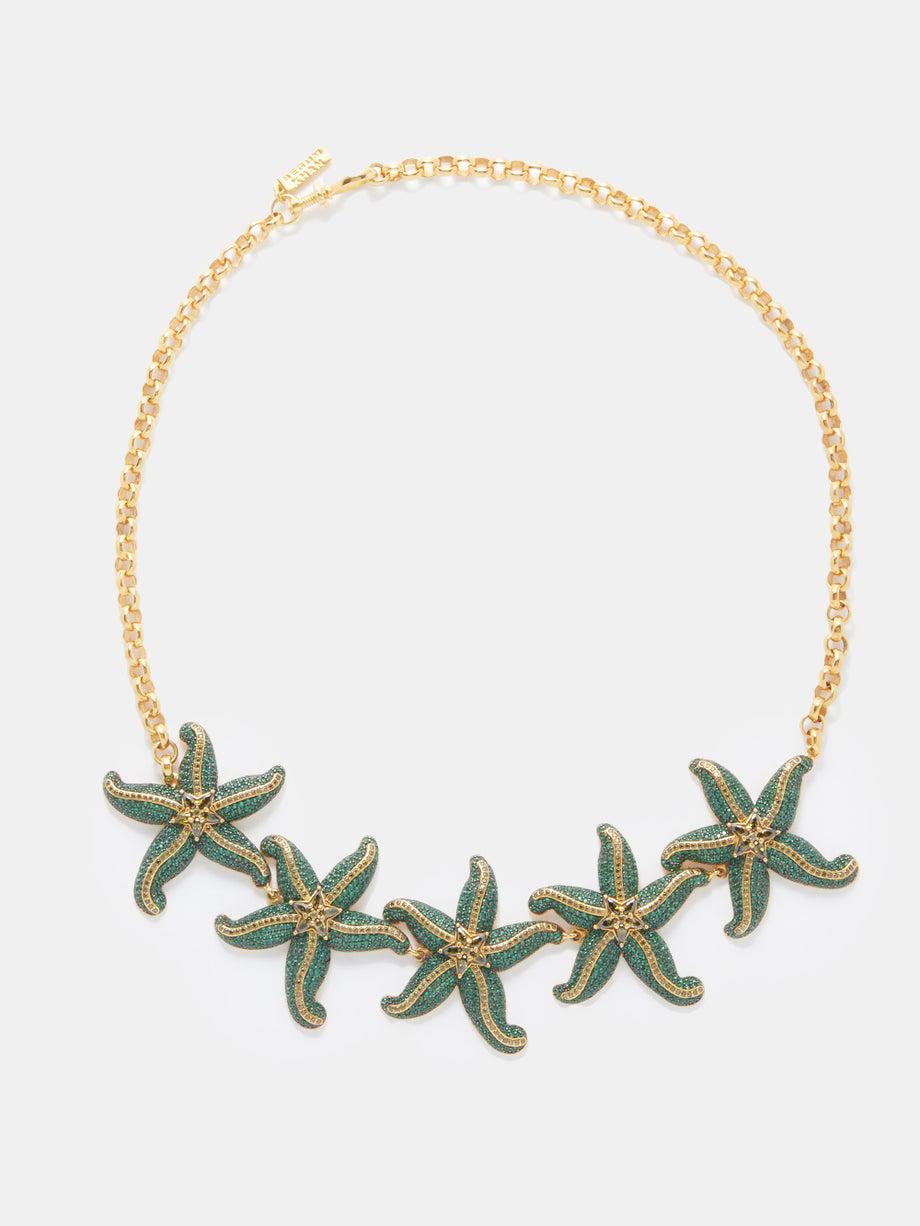 Sea Star 24kt gold-plated choker necklace by BEGUM KHAN