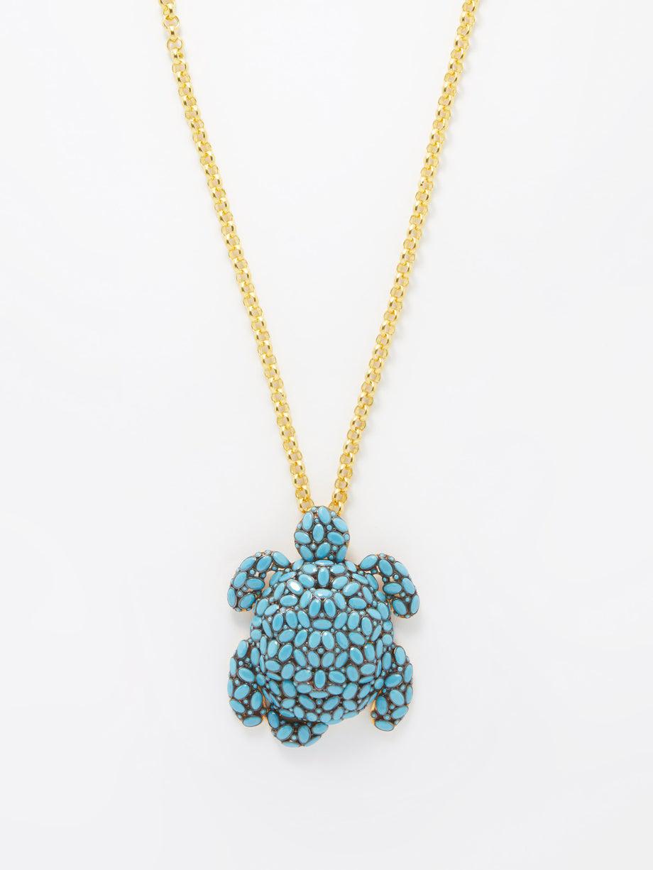 Turtle 24kt gold-plated necklace by BEGUM KHAN