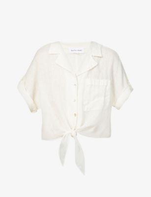 Tie-front relaxed-fit linen shirt by BELLA DAHL