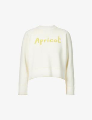 Apricot slogan-knit cropped cotton and cashmere-blend jumper by BELLA FREUD