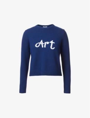 Art slogan-knit wool, organic cotton and recycled nylon-blend jumper by BELLA FREUD