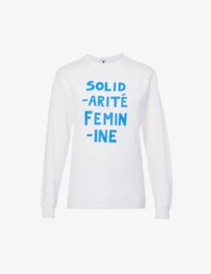 Solidarité text-print organic-cotton T-shirt by BELLA FREUD
