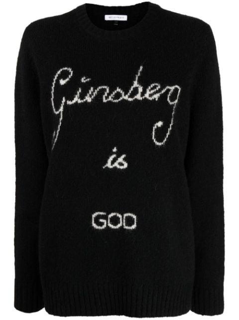 oversized 'Ginsberg Is God' slogan jumper by BELLA FREUD
