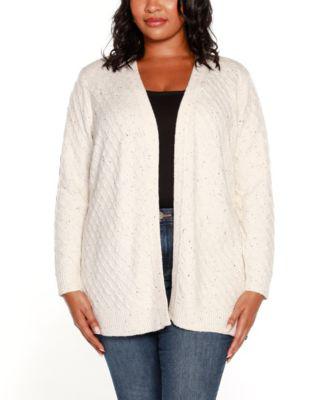 Plus Size Textured Open-Front Cardigan by BELLDINI