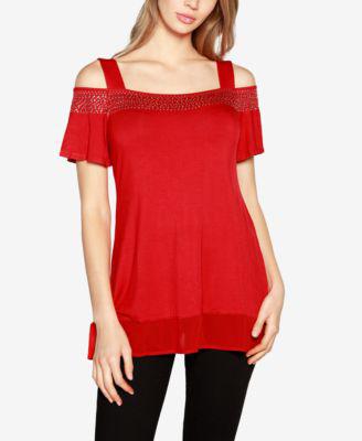 Women's Embellished Cold-Shoulder Top by BELLDINI
