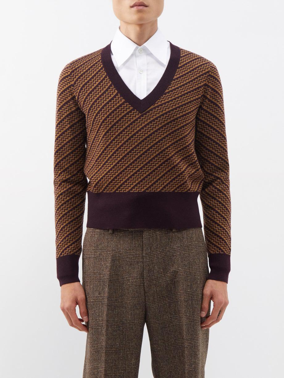 Cobera cropped merino-jacquard sweater by BEN COBB X TIGER OF SWEDEN