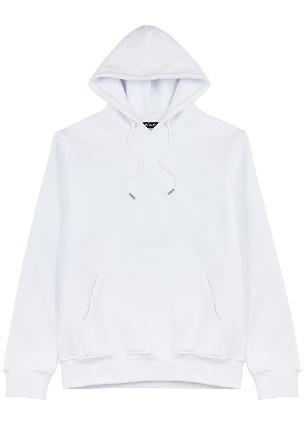 Emblem Splash hoodied cotton-blend sweatshirt by BENJART