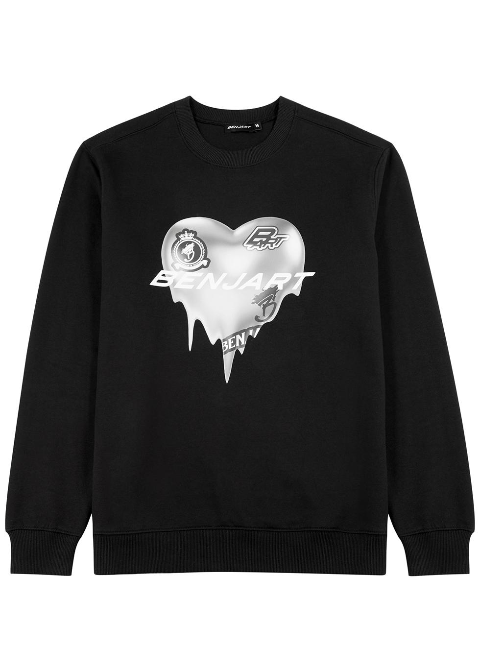 Heart Logo printed cotton-blend sweatshirt by BENJART