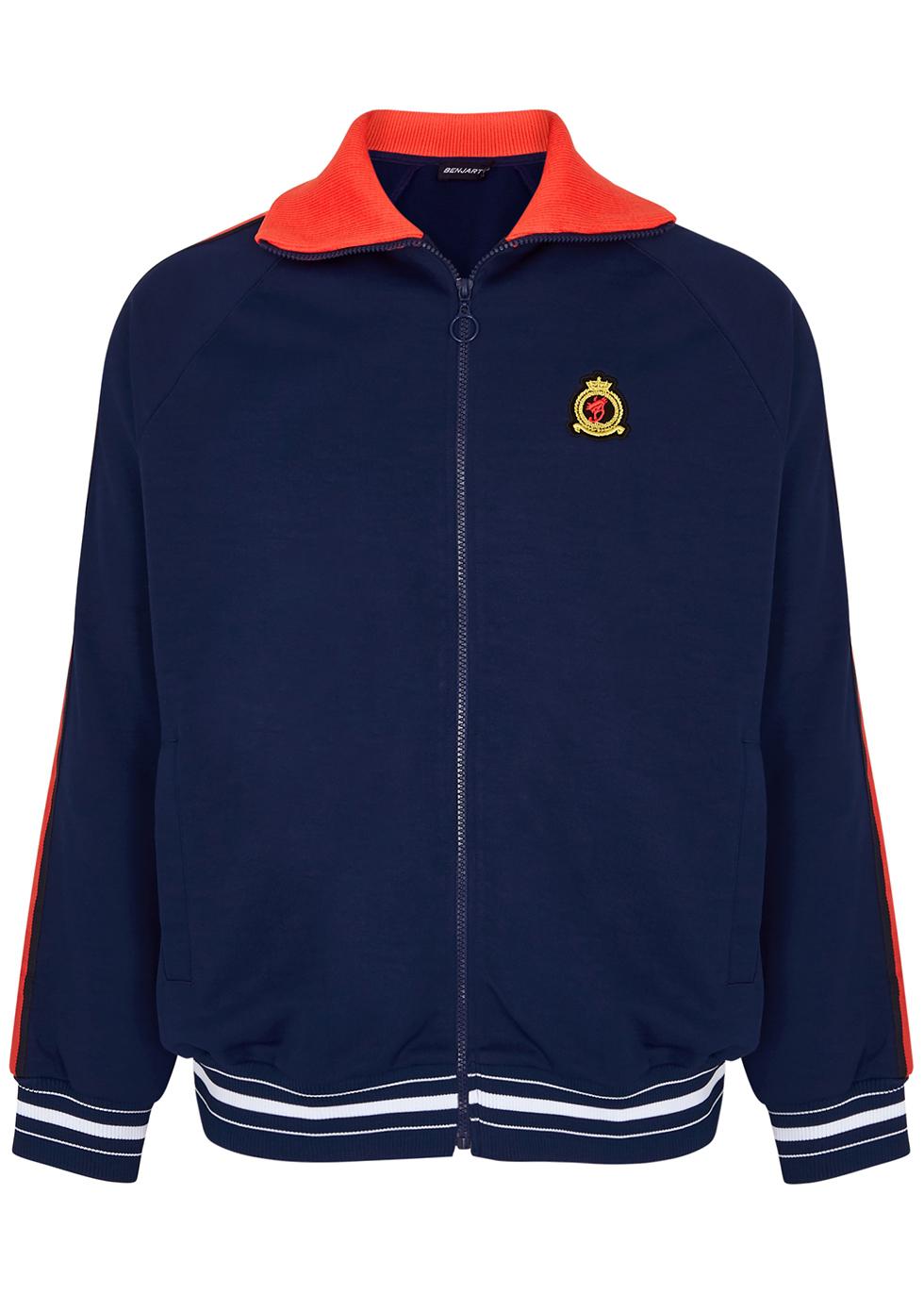 Navy logo jersey track jacket by BENJART