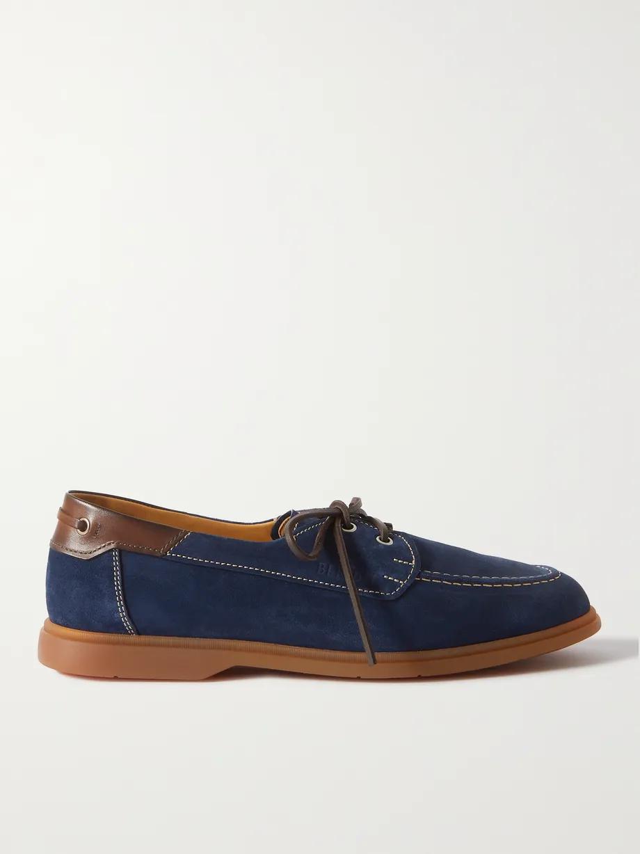 Latitude Leather-Trimmed Suede Boat Shoes by BERLUTI