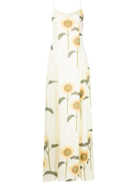 Aria sunflower-print dress by BERNADETTE