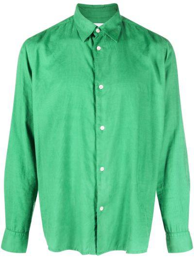 Green Staple mottled print shirt by BERNER KUHL