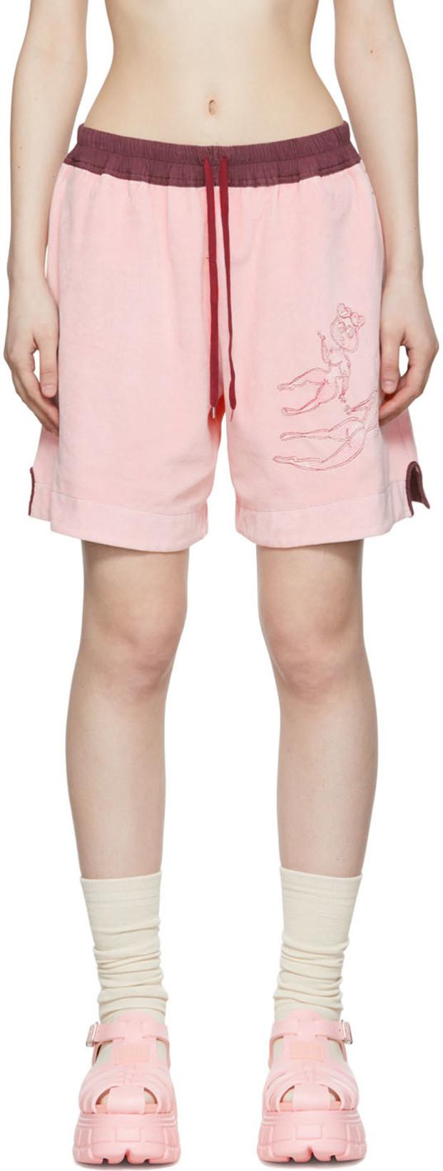 Pink Cotton Shorts by BERNHARD WILLHELM