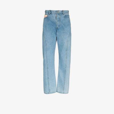 X Browns Focus 2 blue panelled straight-leg jeans by BETHANY WILLIAMS